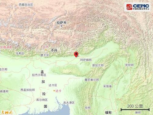 印度发生6.2级地震-印度发生6.2级地震 中国西藏有震感