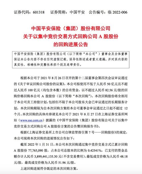 中国平安首次回购-中国平安首次回购股票
