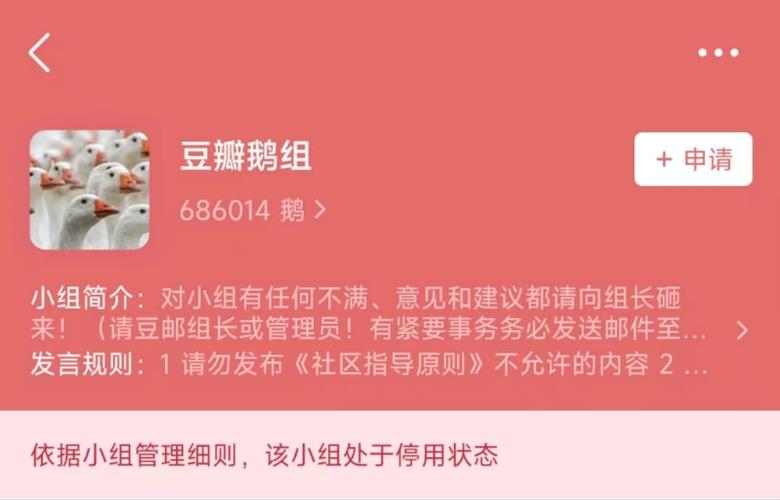 豆瓣鹅组被停用两个月-豆瓣鹅组停用整改两个月