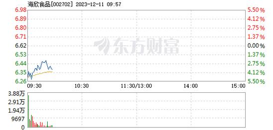 海欣食品-海欣食品12月11日快速反弹